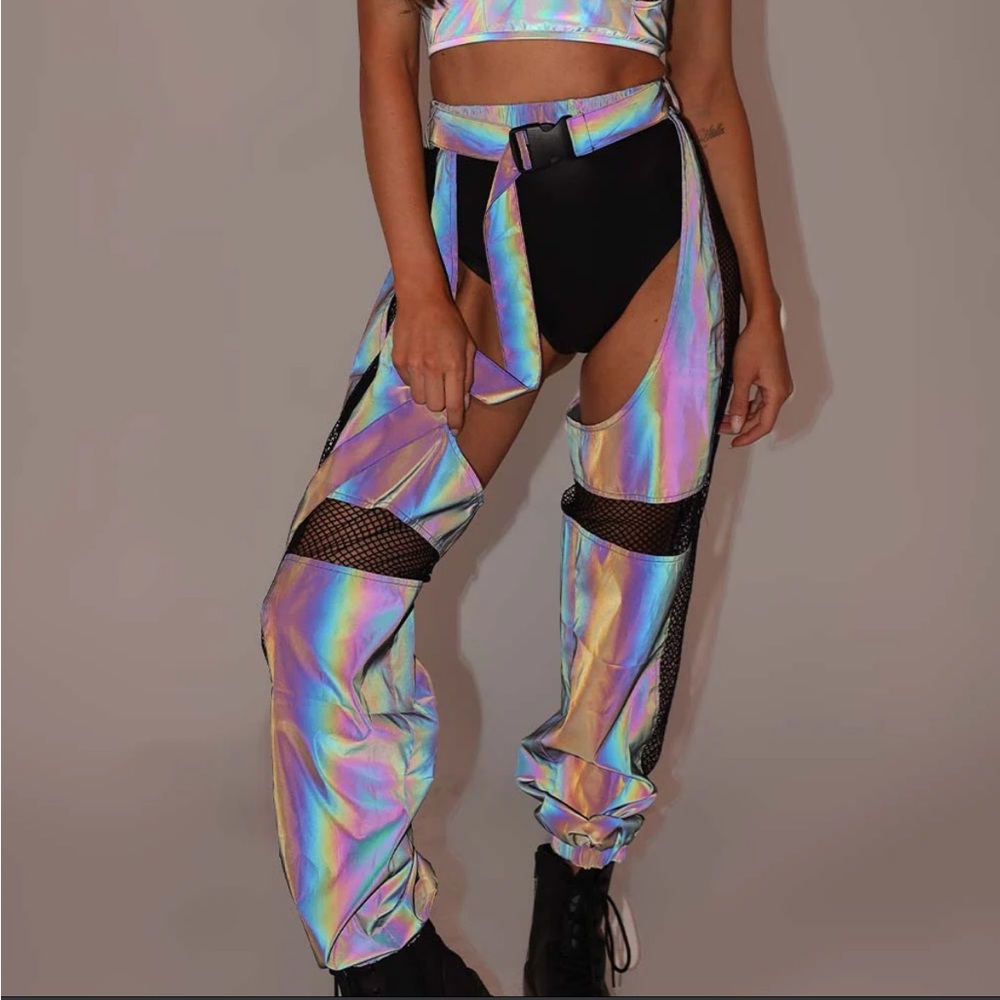 iHeartRaves Rainbow Reflective Chaps